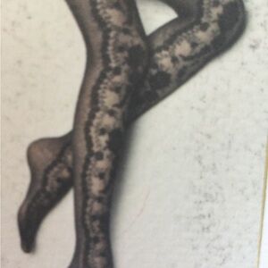 Black Lace Patterned Tights